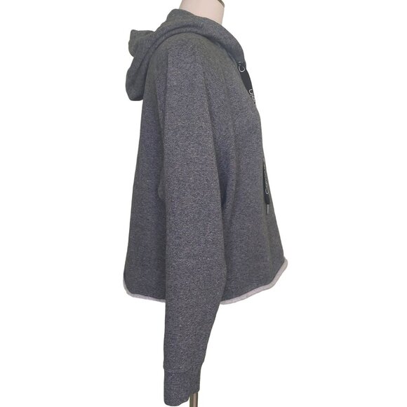 Calvin Klein Women's Gray Cut Off Hoodie Sweatshirt Size XXL Cozy - Picture 2 of 11
